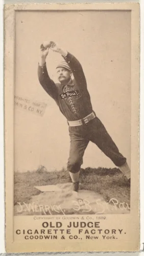 Joseph Abraham "Joe" Werrick, 3rd Base, St. Paul Apostles, from the Old Judge series (N172) for Old Judge Cigarettes by Goodwin & Company, photograph, 1888-1889