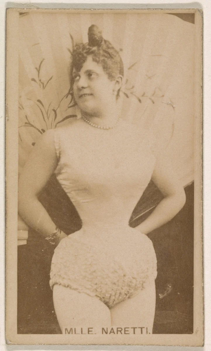 Mlle. Naretti, from the Actresses series (N245) issued by Kinney Brothers to promote Sweet Caporal Cigarettes by Kinney Brothers Tobacco Company, photograph, 1890