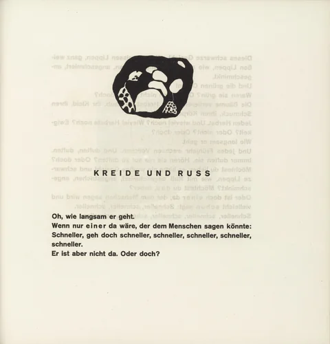 Vignette next to "Chalk and Soot" (Vignette bei "Kreide und Russ") (headpiece, folio 48) from Klänge (Sounds) by Wassily Kandinsky, illustrated book, 1913
