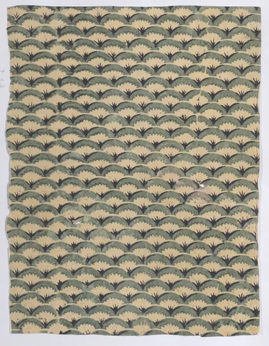 Sheet with overall curved abstract pattern by anonymous, print, 1800-1900
