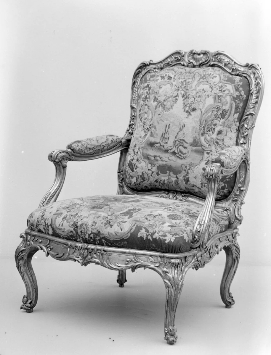 Armchair back by Beauvais, textile, 1754-1756