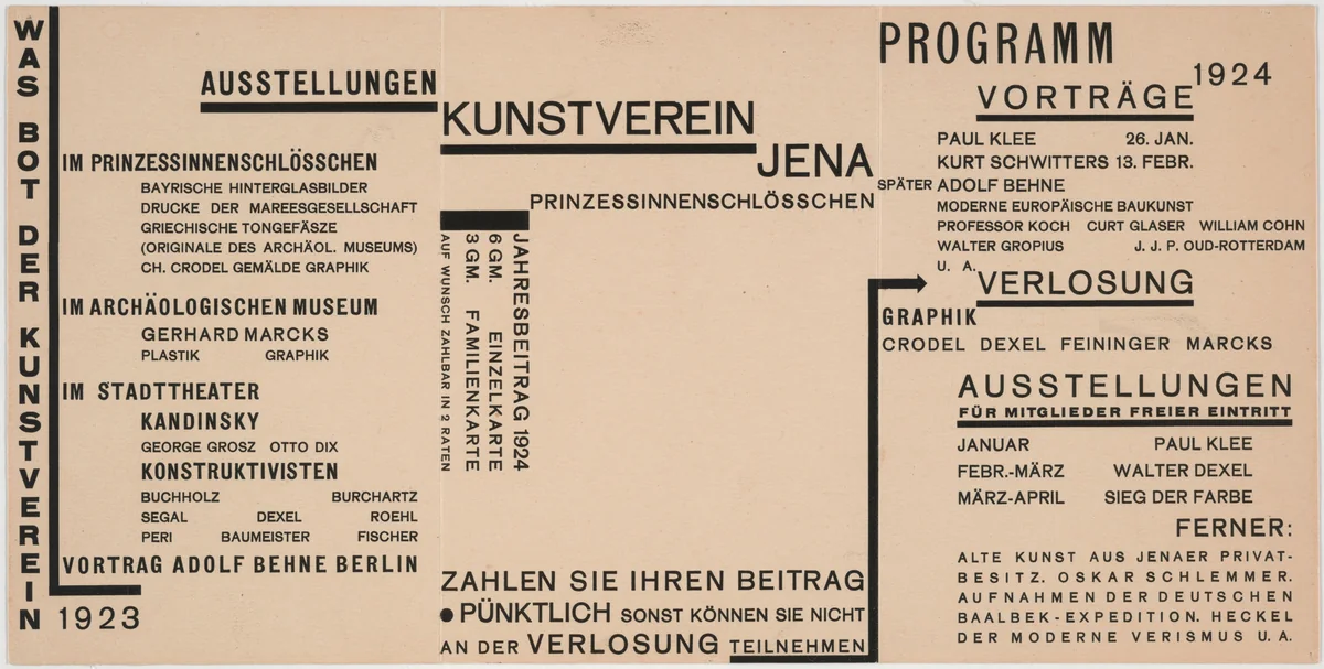 Ausstellungen Kunstverein Jena by Walter Dexel, design, 1923