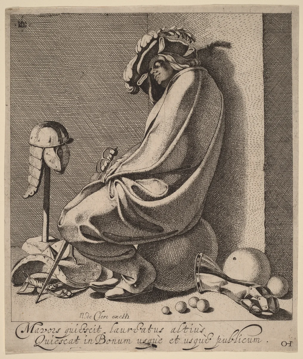 Mars Sleeping by Jacques de Gheyn III; Hendrik Hondius I, print, 1618