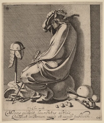 Mars Sleeping by Jacques de Gheyn III; Hendrik Hondius I, print, 1618