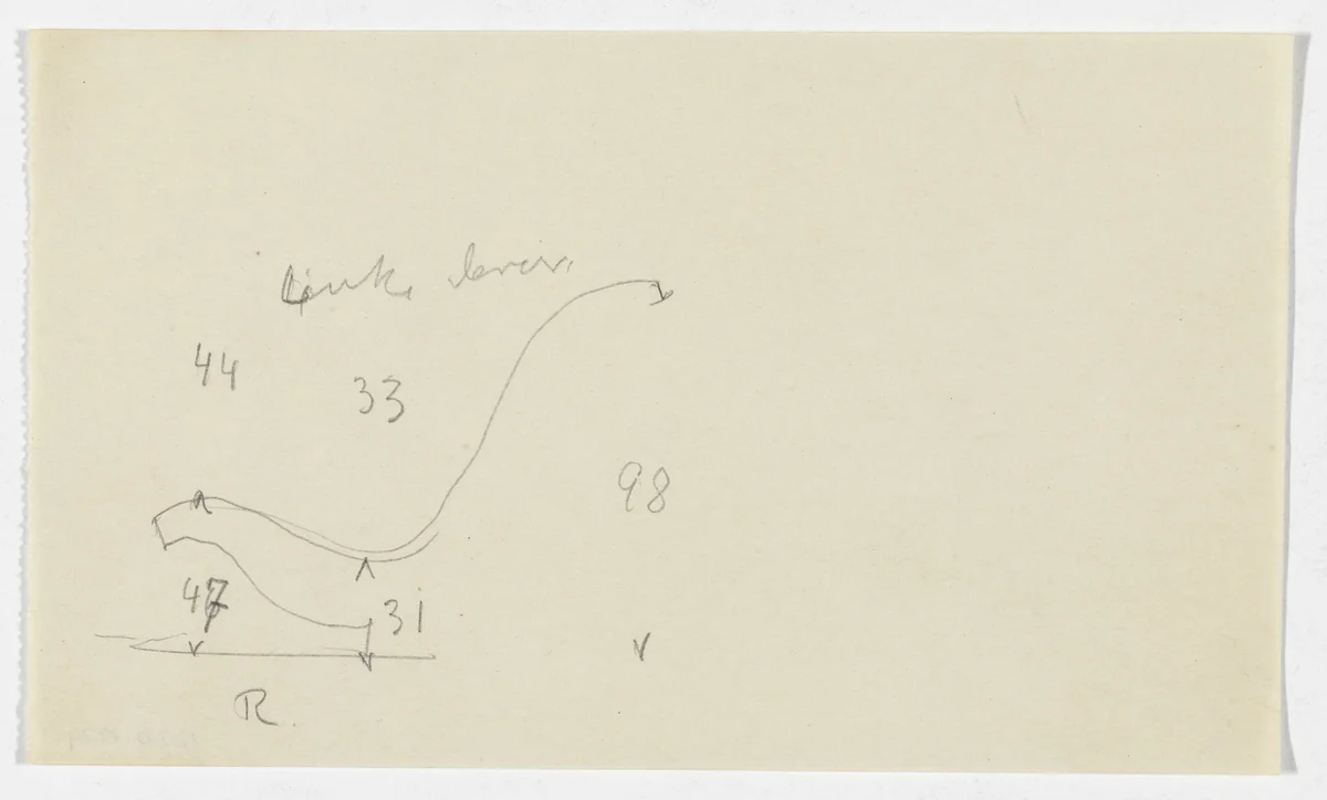 Lounge Chair without Arms (Elevation sketch) by Ludwig Mies van der Rohe, mies van der rohe archive, 1926
