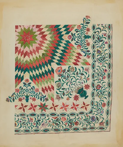 Applique and Patchwork Quilt by John Oster, index of american design, 1936