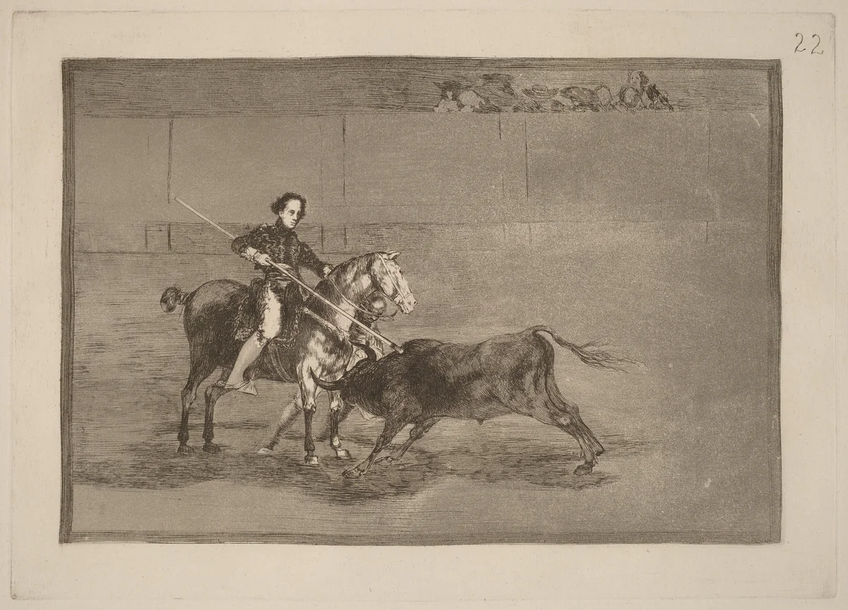 Valor varonil de la celebre Pajuelera en la de Zaragoza (Manly Courage of the Celebrated Pajuelera in the Ring at Saragossa) by Francisco Goya, portfolio, 1816