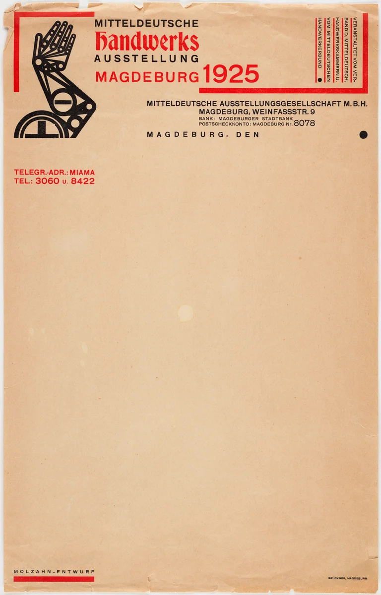 Mitteldeutsche Handwerks Ausstellung by Johannes Molzahn, design, 1925
