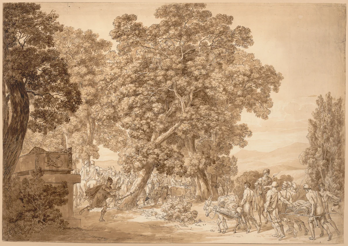 Ajax in the Grave by Jacob Wilhelm Mechau, drawing, 1785-1804