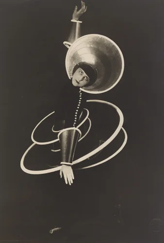 Untitled (Daisy Spies as the Spiral in Oskar Schlemmer's "Triadic Ballet") by Karl Grill, photograph, 1926