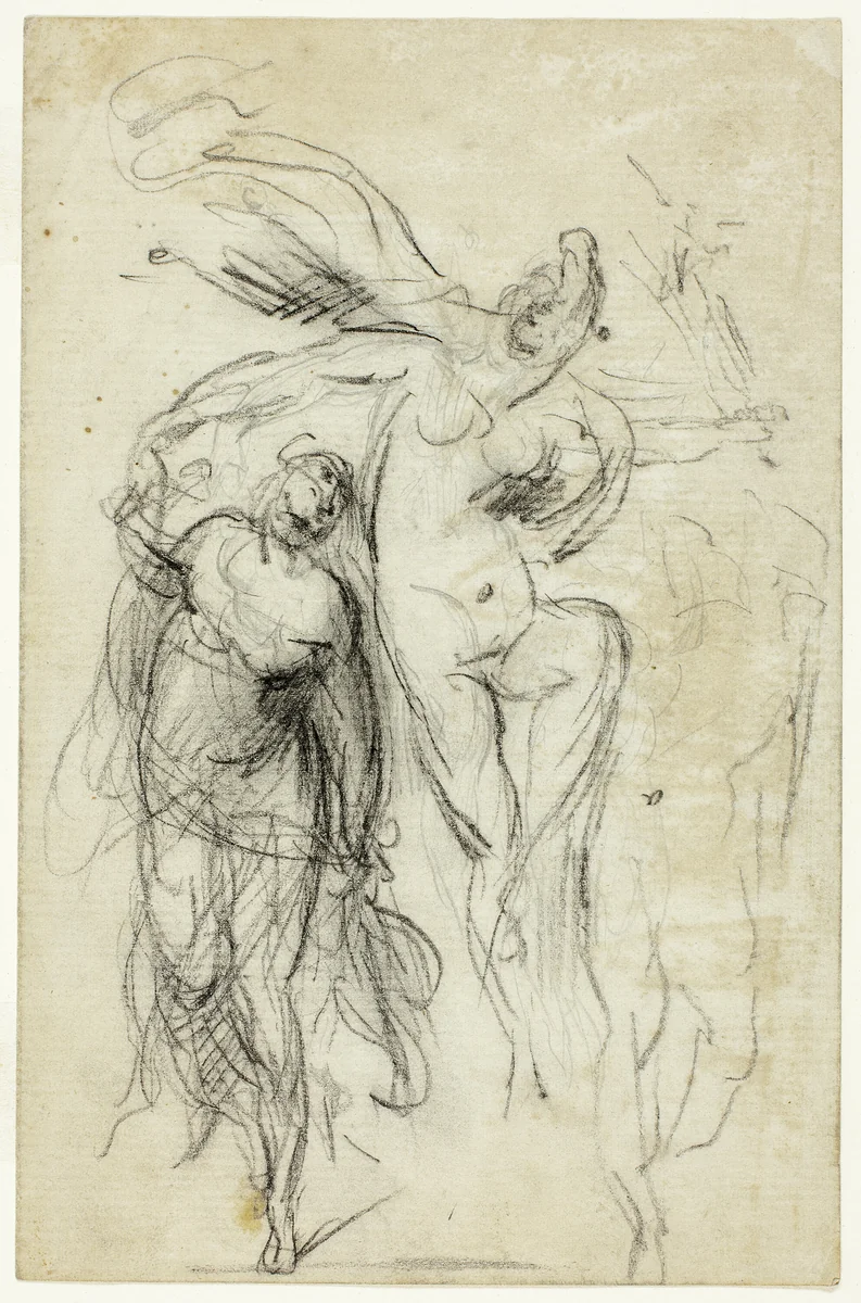 Study by Jean Baptiste Carpeaux, drawing, 1864-1865