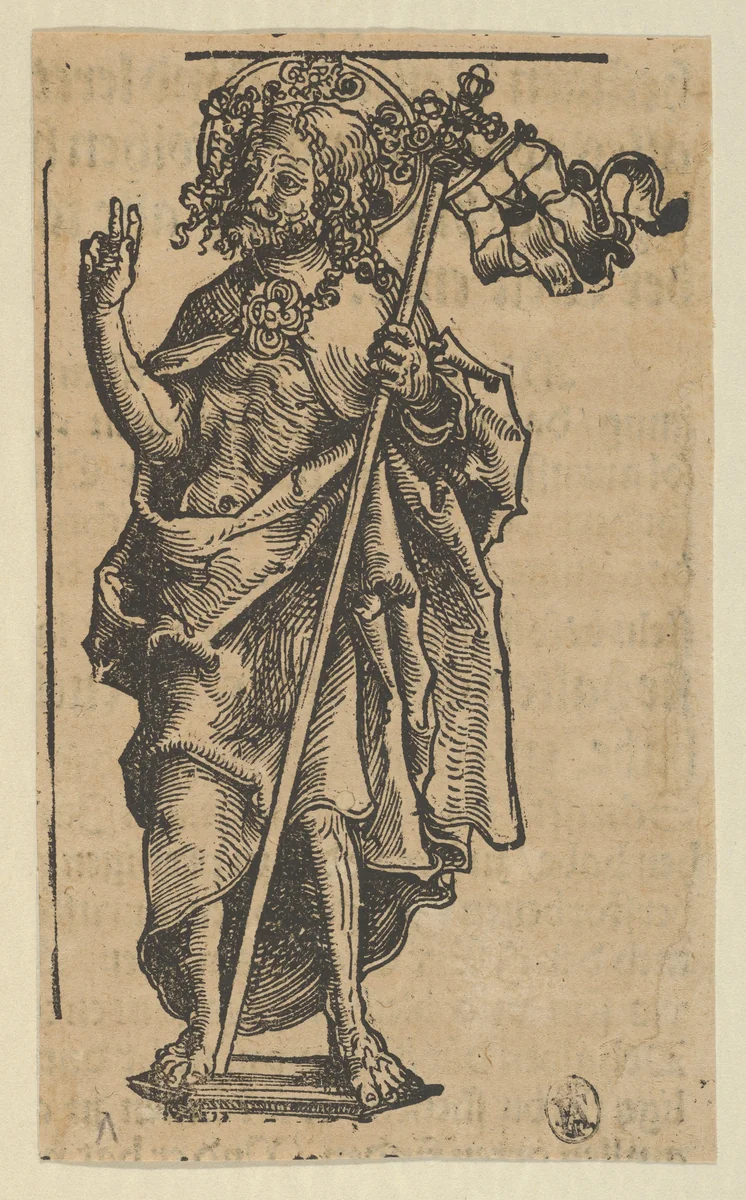 Silver Statuette of the Risen Christ, from the "Wittenberg Reliquaries" by Lucas Cranach, print, 1472-1553