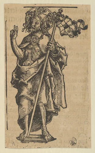 Silver Statuette of the Risen Christ, from the "Wittenberg Reliquaries" by Lucas Cranach, print, 1472-1553