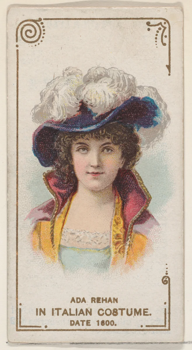 Ada Rehan in Italian Costume of 1600, from the set Actors and Actresses, Second Series (N71) for Duke brand cigarettes by W. Duke, Sons & Co., print, 1888-1890