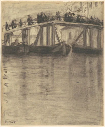 Venetian Bridge by Eugène Vail, drawing, 1895-1925