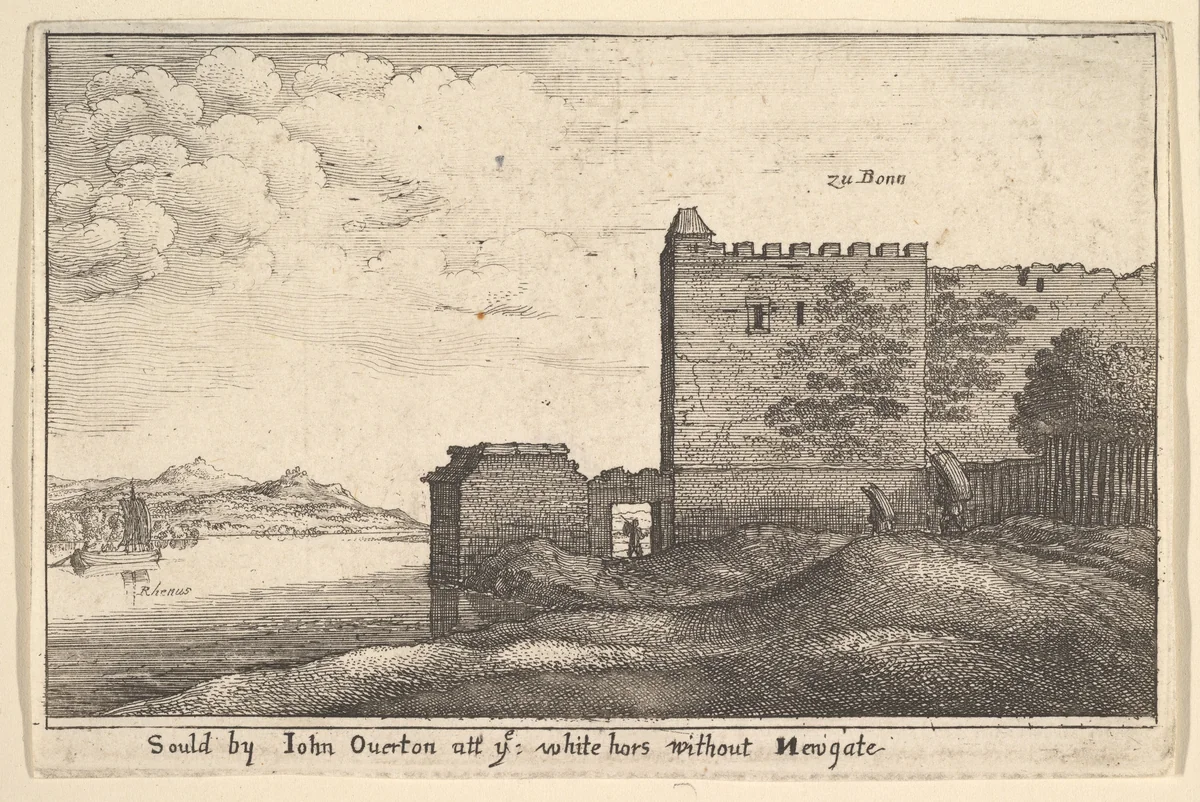 Zu Bonn, from "European Views" by Wenceslaus Hollar, print, 1630-1640
