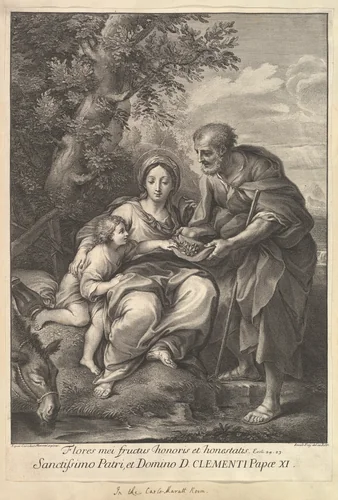 The Virgin and Joseph with the Young Jesus by Carlo Maratti, print, 1710-1740