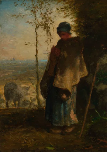 The Little Shepherdess by Jean-François Millet, painting, 1868-1872