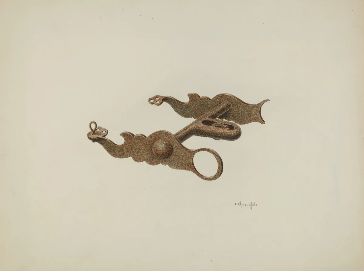 Wrought Iron Bit by Cornelius Christoffels, index of american design, 1935-1942