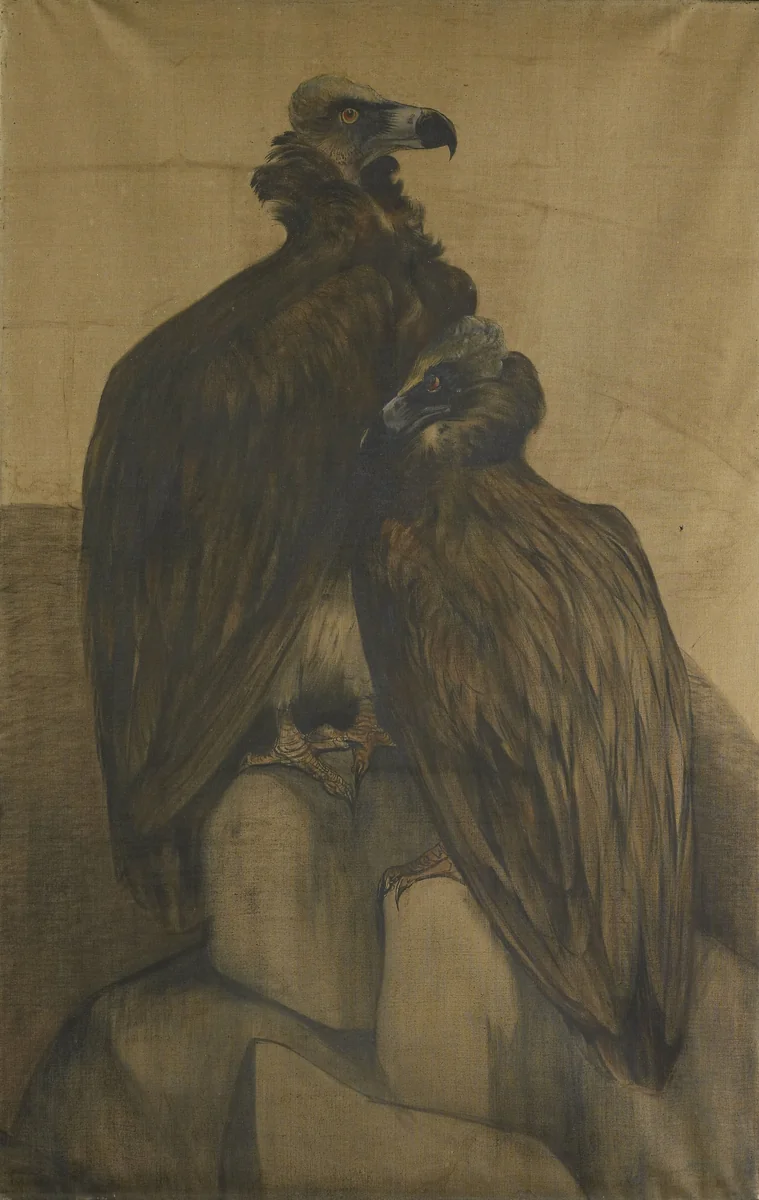 Two Arabian Vultures by Theo van Hoytema, painting, 1885-1917