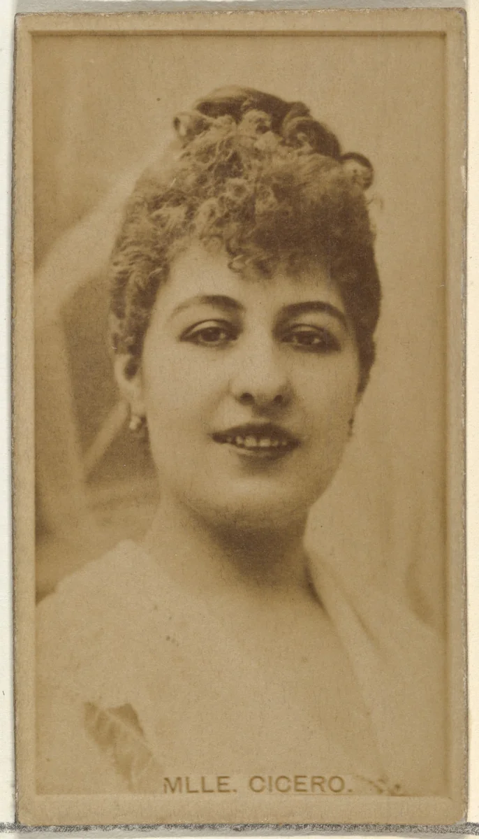 Mlle. Cicero, from the Actors and Actresses series (N145-8) issued by Duke Sons & Co. to promote Duke Cigarettes by W. Duke, Sons & Co., photograph, 1890-1895