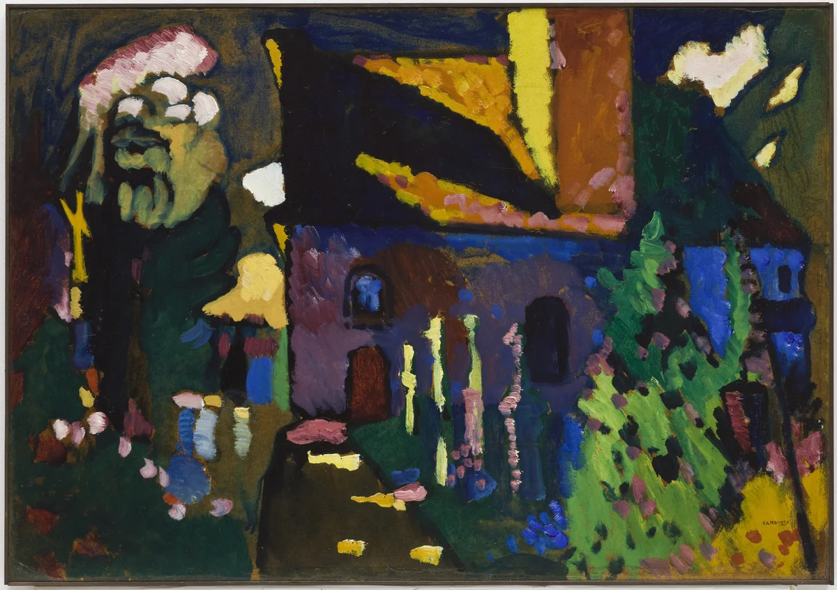 Church at Murnau (Kirche in Murnau) by Wassily Kandinsky, drawing, 1909