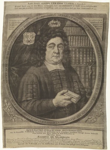 Portret van Aegidius de Glabbais by Andries van Buysen, print, 1717
