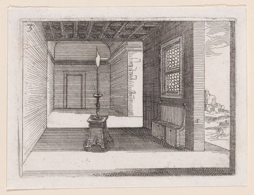 Le Chandelier (The Candlabra), plate 3 from "Lux Claustri ou La Lumière du Cloitre" (The Light of the Cloisters) by Jacques Callot, print, 1621-1635