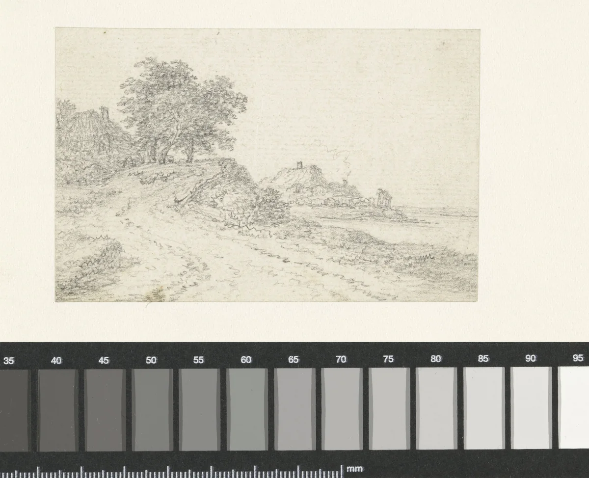 Oplopende landweg by Georges Michel, drawing, 1773-1843