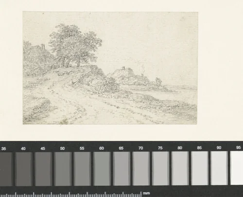 Oplopende landweg by Georges Michel, drawing, 1773-1843