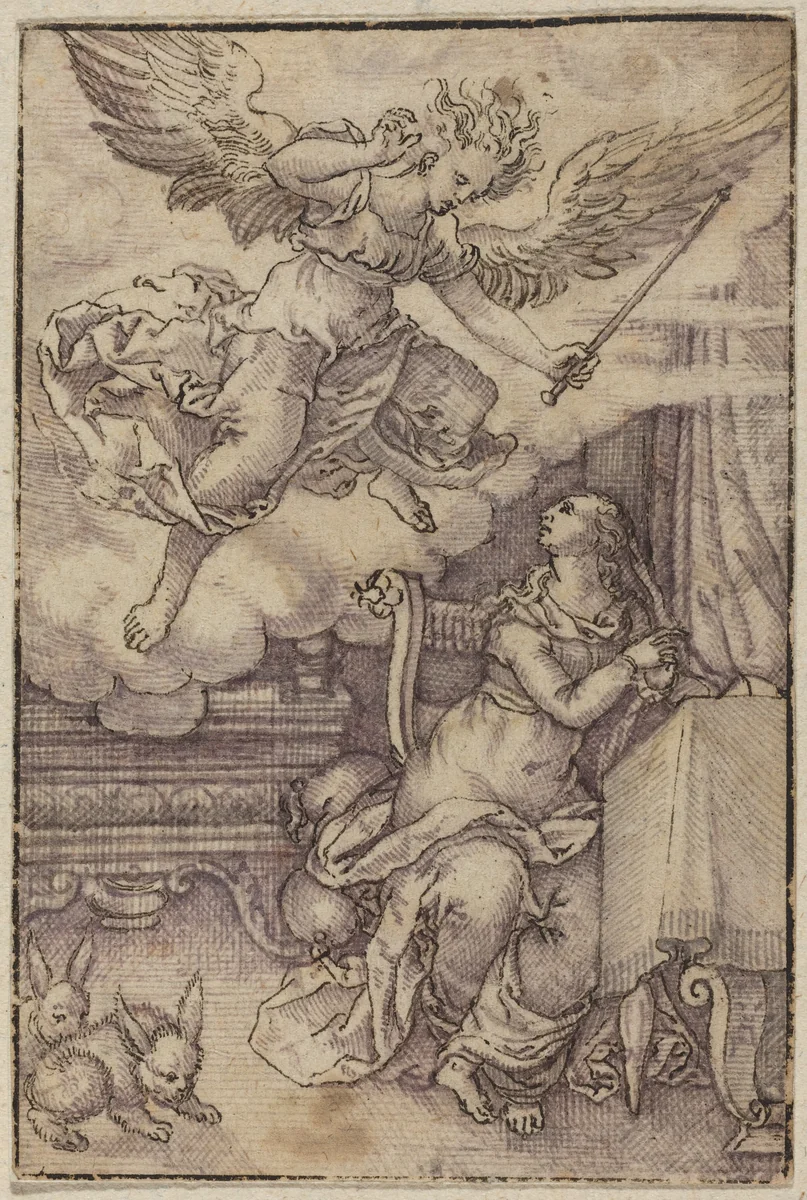 The Annunciation by Virgil Solis, drawing, 1514-1562