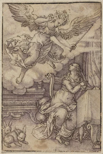 The Annunciation by Virgil Solis, drawing, 1514-1562