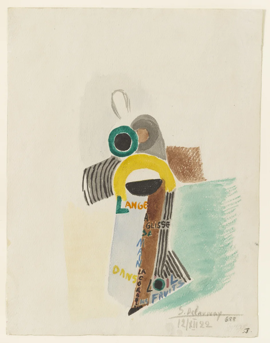 Robe Poeme No. 688 by Sonia Delaunay, drawing, 1922