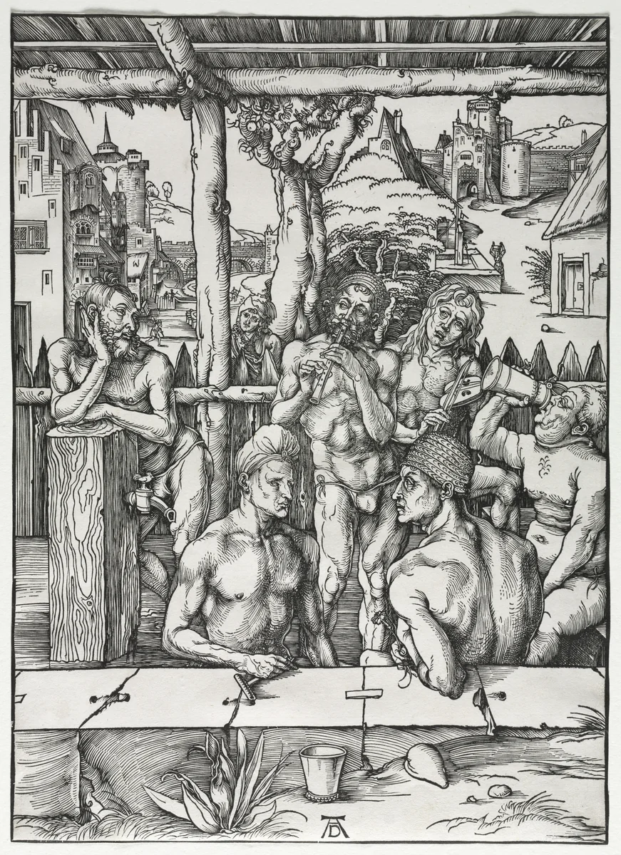 The Men's Bath House by Albrecht Dürer, print, 1496-1497