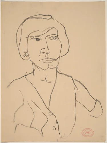 Untitled [woman in a v-neck shirt] by Richard Diebenkorn, drawing, 1955-1967