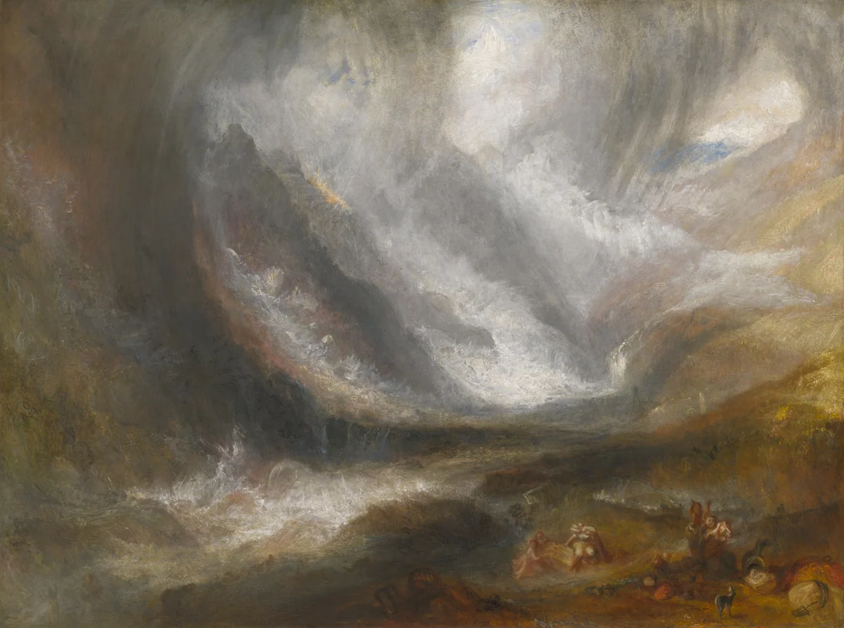 Valley of Aosta: Snowstorm, Avalanche, and Thunderstorm by Joseph Mallord William Turner, painting, 1836-1837