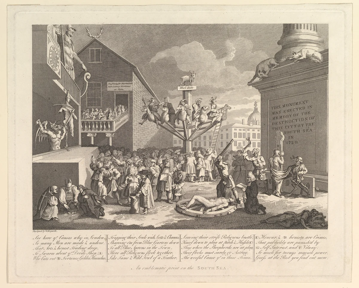 An Emblematic Print on the South Sea by William Hogarth, print, 1721-1800