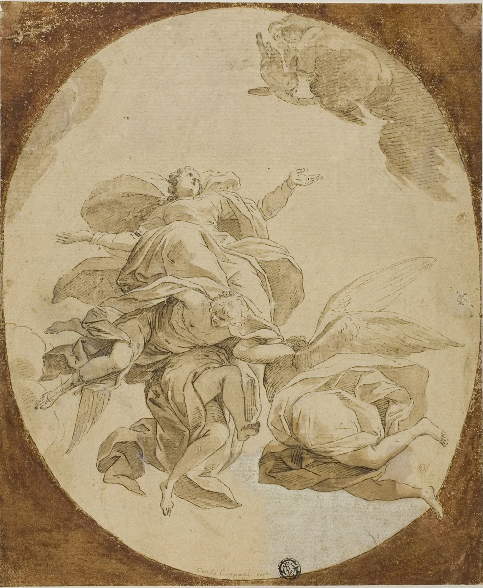 Assumption of the Virgin by Francesco Bartolozzi, drawing, 1747-1815