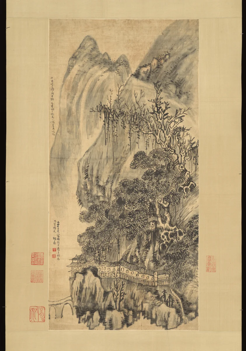Landscape by Wang Duo, painting, 1649