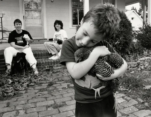 Lenora Trussell, Kathy Kigin, and Sam Trussell by Nancy Andrews, photograph, 1989