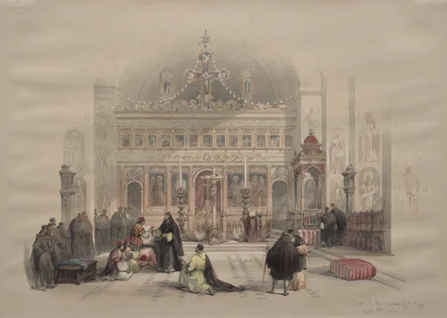 Chapel of the Convent of St. Saba by David Roberts, print, 1839