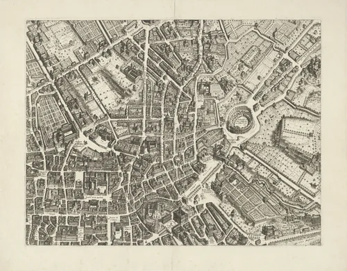 Plattegrond van de stad Rome by Giovanni Battista Falda, print, 1676