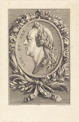 Louis XV by Benoît-Louis Prévost; Charles-Nicolas Cochin II, print, 1765