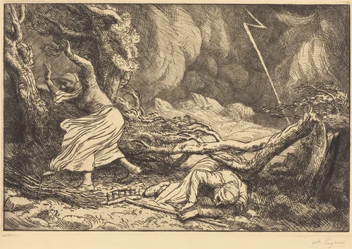 Victims of the Lightning (Victimes de la foudre) by Alphonse Legros, print, 1837-1911