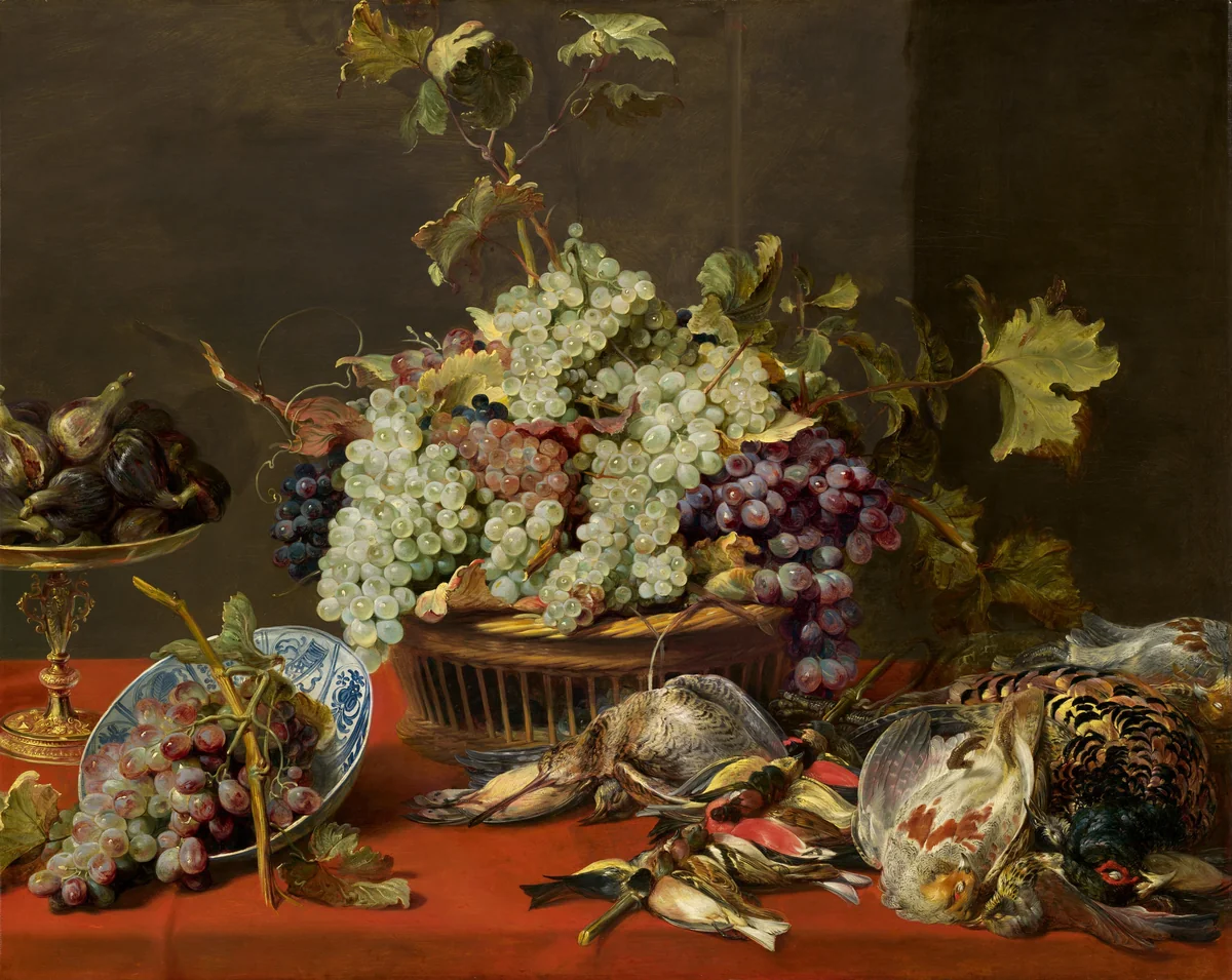 Still Life with Grapes and Game by Frans Snyders, painting, 1630