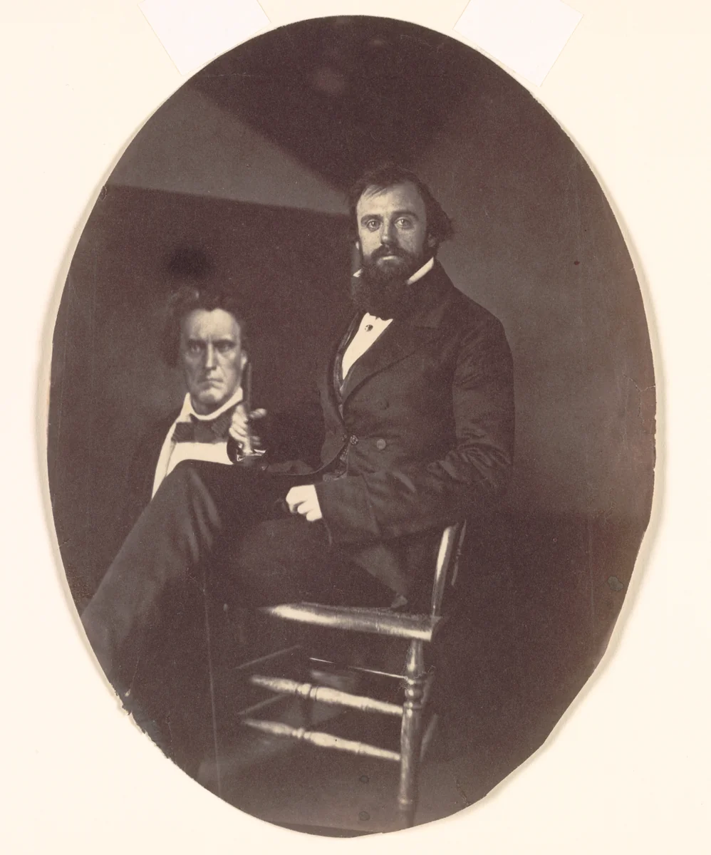 John R. Johnston with Painting by John R. Johnston, photograph, 1850-1859