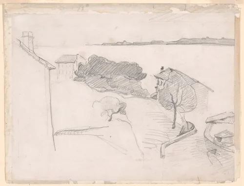 L'Estaque by Paul Cézanne, drawing, 1870-1872