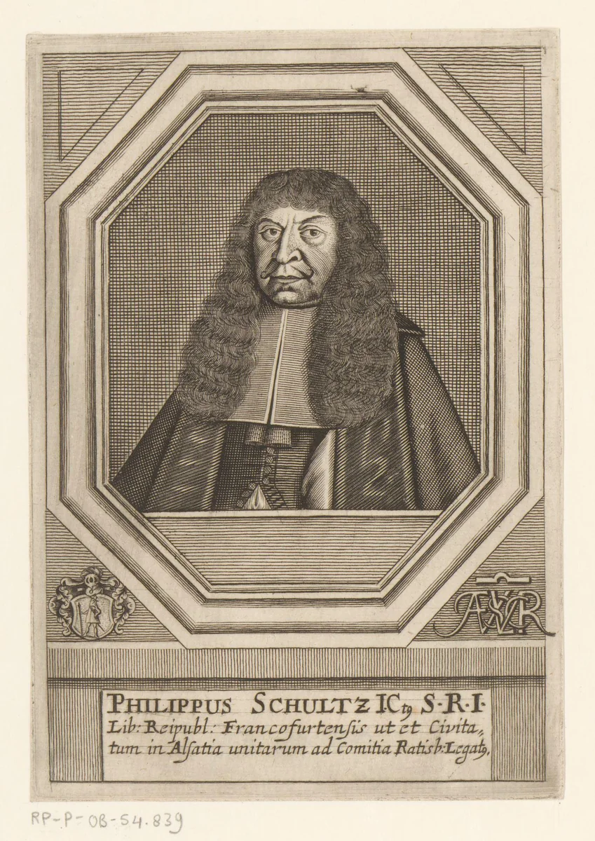 Portret van Philipp Schultz by Matthias van Sommer, print, 1667