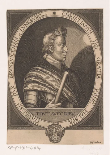 Portret van Christiaan II, hertog van Brunswijk-Wolfenbüttel by anonymous, print, 1620-1656