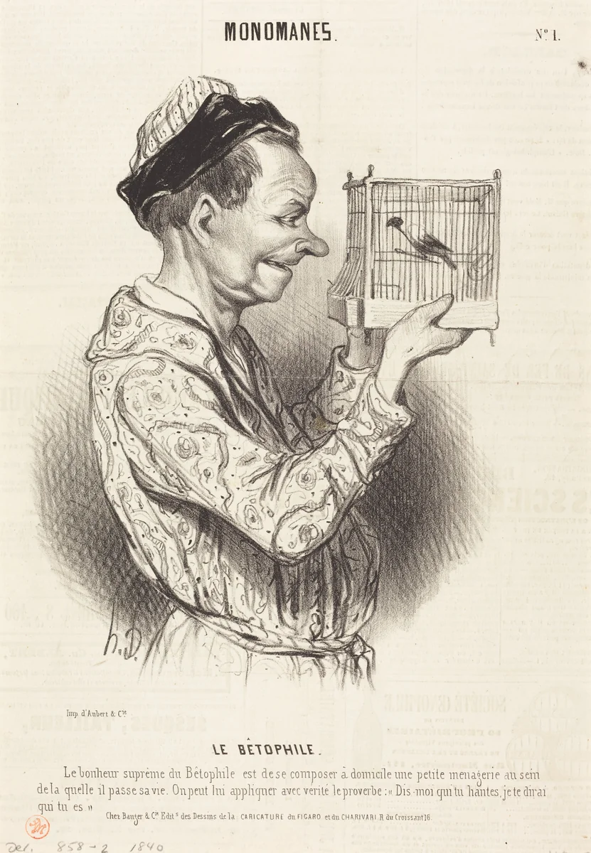 Le Bétophile by Honoré Daumier, print, 1840